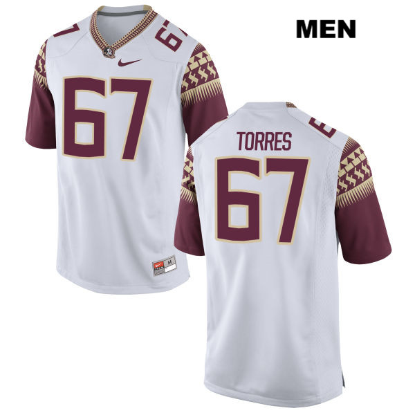 Men's NCAA Nike Florida State Seminoles #67 Adam Torres College White Stitched Authentic Football Jersey DUT4169ZL